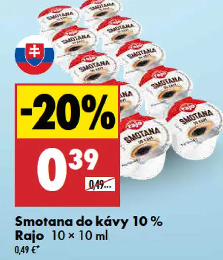 Rajo smotana do kávy 10 %