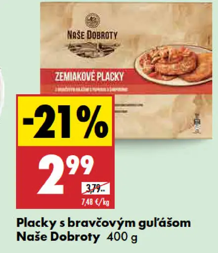 Placky s bravčovým gulášom Naše Dobroty