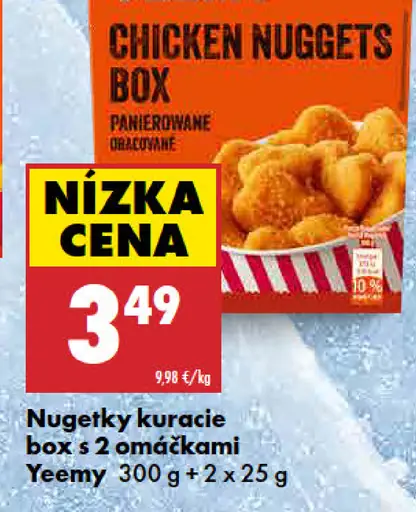 Yeemy kuracie nuggetky box s 2 omáčkami