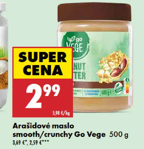 Go Vege Arašidové maslo smooth/crunchy