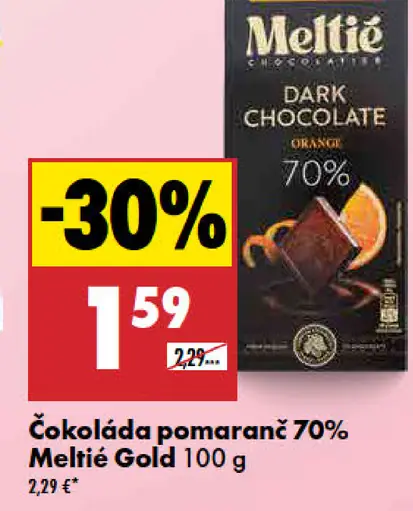 Meltie Gold čokoláda pomaranč 70%