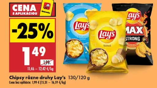 Lay's chipsy rôzne druhy