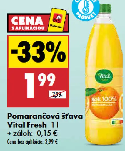 Pomarančová šťava Vital Fresh