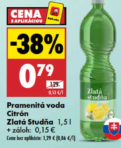Zlatá studňa pramenitá voda citrón