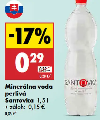 Minerálna voda perlivá Santovka