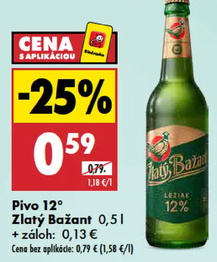 Zlatý bažant 12° plechovka