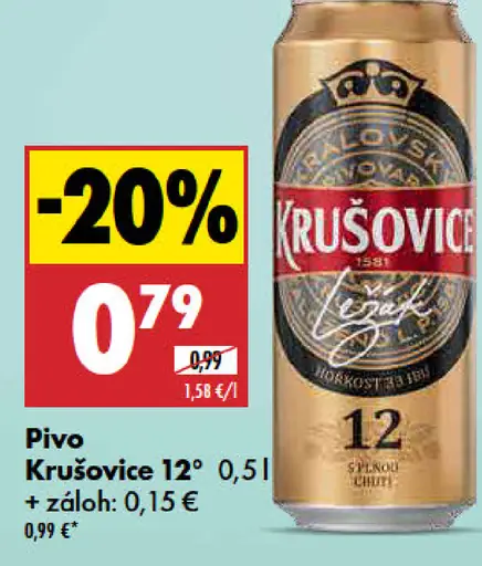 Krušovice 12° plechovka