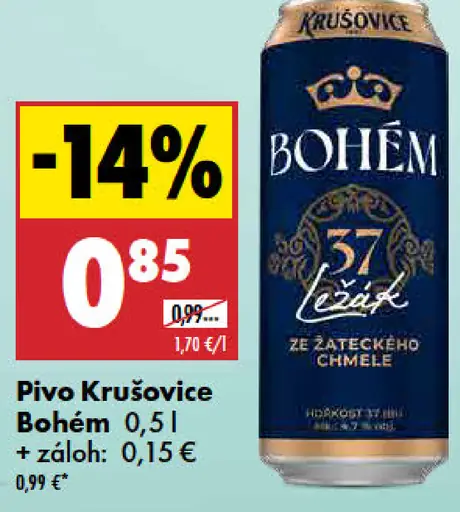 Krušovice Bohem plechovka