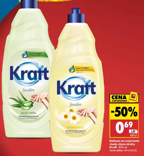 Kraft balzam na umývanie riadu rôzne druhy