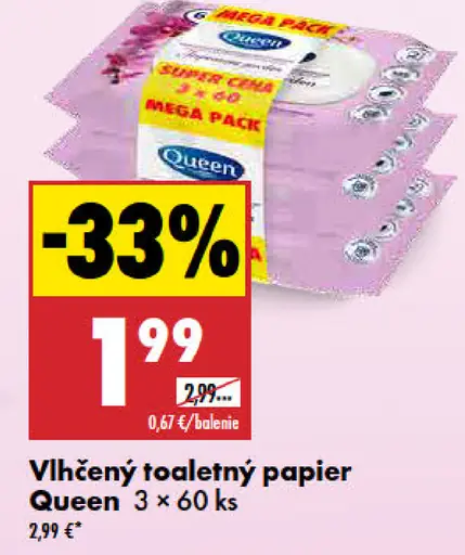 Queen vlhčený toaletný papier
