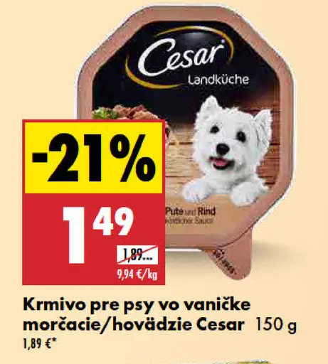 Cesar krmivo pre psy na vaničke morčacie, hovädzie