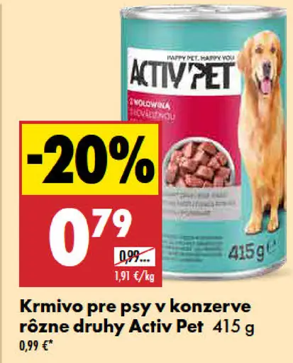 Activ Pet krmivo pre psy konzerva