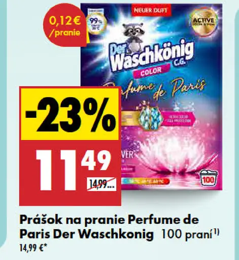 Waschkönig Color Parfum de Paris prášok na pranie