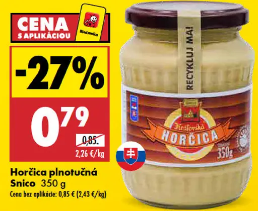 Horčica plnotučná Snico