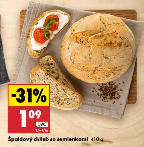 Špaldový chlieb so semienkami