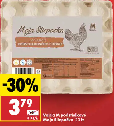Moja Sliepočka podstielkové vajcia M