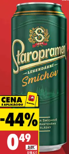 Pivo výčapné Staropramen Smíchov plechovka