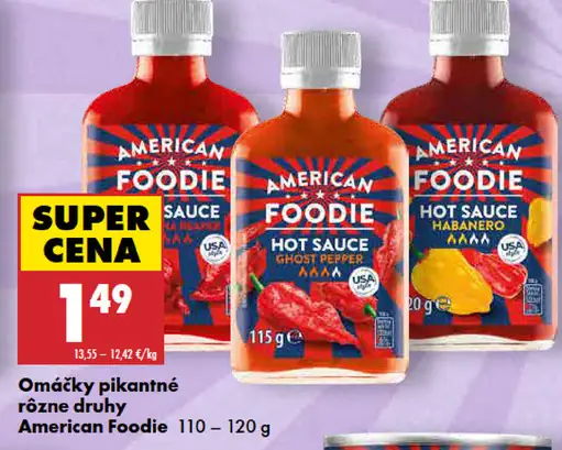 Pikantné omáčky American Foodie – Sauce, Ghost Pepper, Habanero