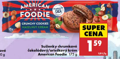 American Foodie chrumkavé sušienky s lieskovoorieškovým krémom