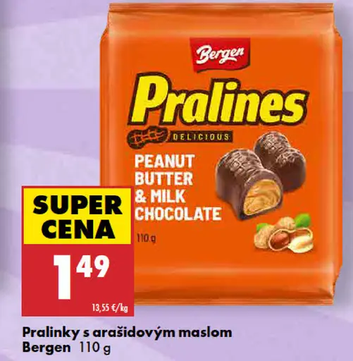 Pralinky s arašidovým maslom Bergen