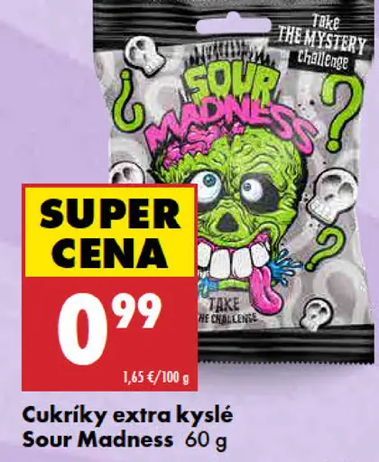 Zozole cukríky extra kyslé Sour Madness