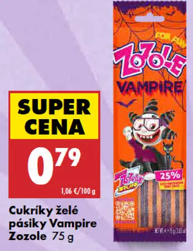 Zozole cukríky želé pásiky Vampire