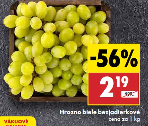 Hrozno biele bezjadierkové