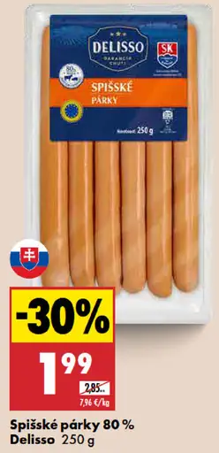 Delisso Spišské párky 80 %