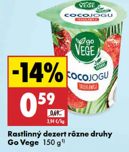 Go Vege rastlinný dezert CocoJogu rôzne druhy