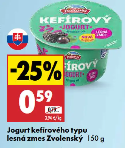 Zvolenský Jogurt kefírového typu lesná zmes