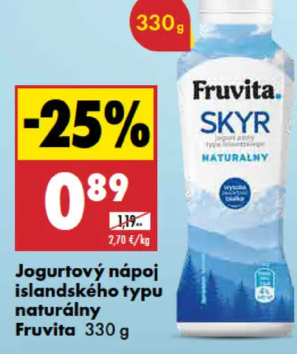 Fruvita jogurtový nápoj islandského typu naturálny