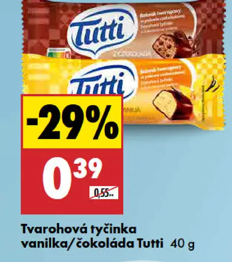 Tutti tvarohová tyčinka vanilka/čokoláda