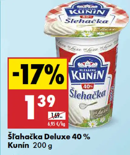 Šľahačka Deluxe 40 % Kunín