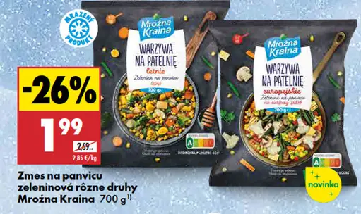 Mroźna Kraina zelenina na panvicu – rôzne druhy