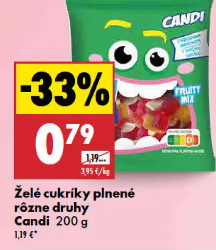 Candi želé cukríky plnené