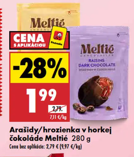 Arašidy a hrozienka v horkej čokoláde
