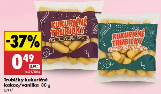 Kukuričné trubičky kakao/vanilka