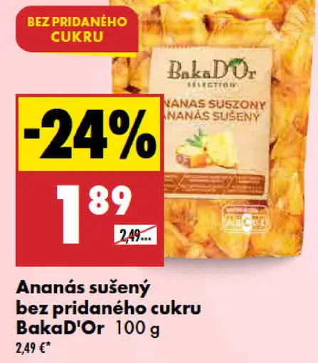 Baka'Dor ananás sušený bez pridaného cukru