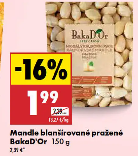 Baka'Dor mandle blanšírované pražené