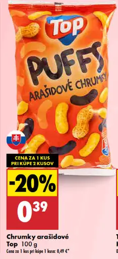 Top Pufy arašidové chrumky