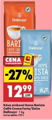 Dallmayr Home Barista zrnková káva Caffè Crema Forte / Dolce