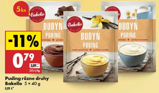 Bakello Puding rôzne druhy