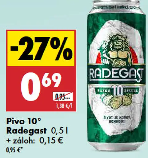 Pivo 10° Radegast