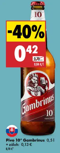 Pivo 10° Gambrinus