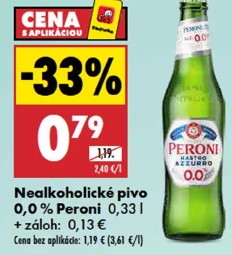 Peroni Nastro Azzurro 0.0% nealkoholické pivo ochutené