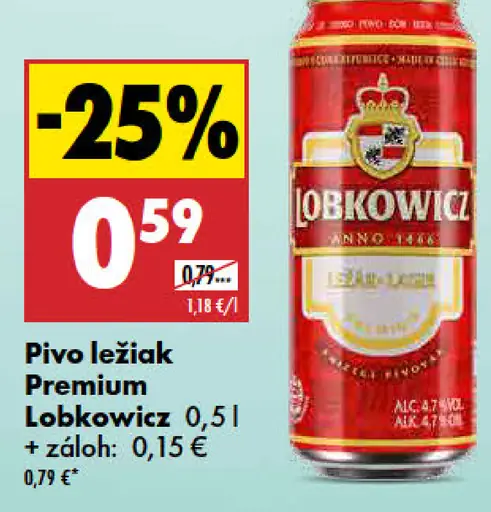 Premium Lobkowicz pivo ležiak