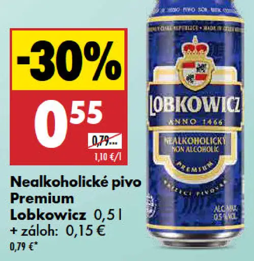 Premium Lobkowicz nealkoholické pivo