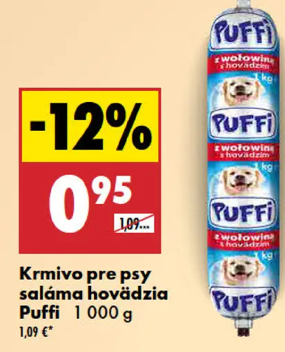 Puffi saláma pre psy hovädzia
