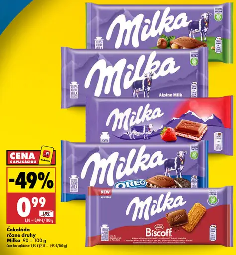 Čokoláda rôzne druhy Milka
