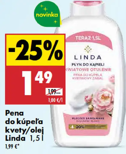 Linda pena do kúpeľa kvety/olej